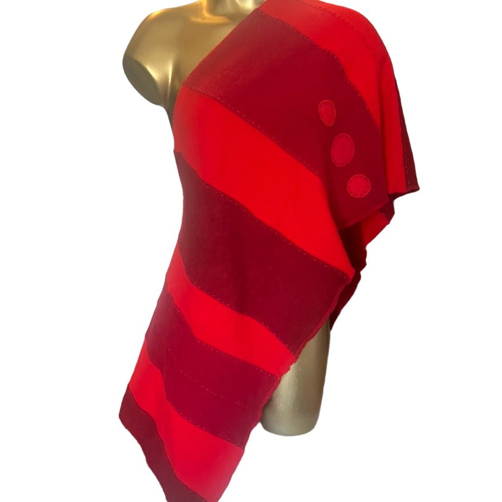 Cashmere Maroon and Red Shawl, OS